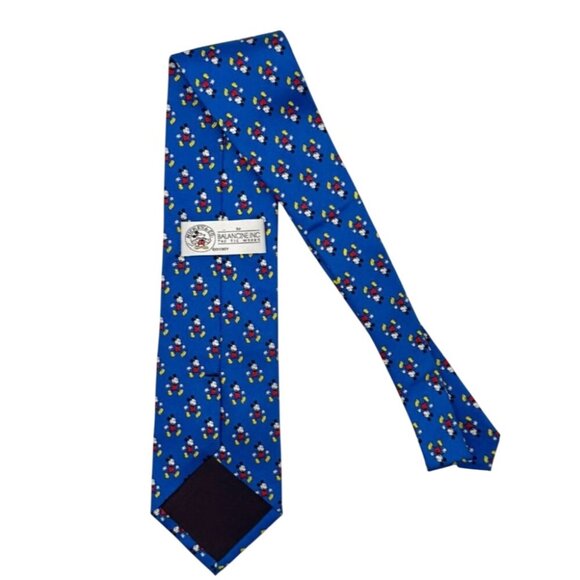 Disney Mickey Mouse Blue Patterned Silk Necktie - Picture 4 of 5